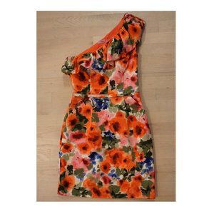Eliza J one shoulder floral dress size 4